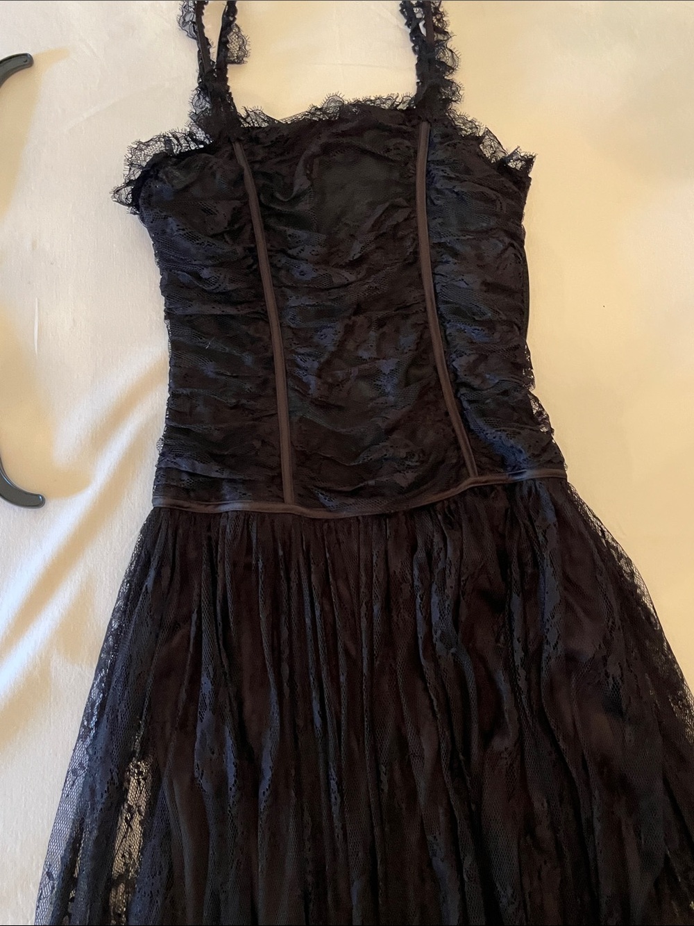 SHEIN Black Lace Strapless Evening Dress